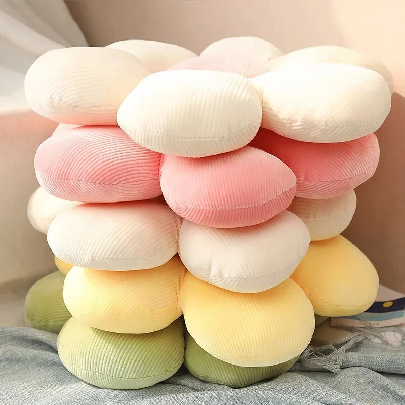 Anyhouz Plush Pillow Green Flower Shape Stuffed Soft Pillow Seat Cushion Room Decor 50-55cm