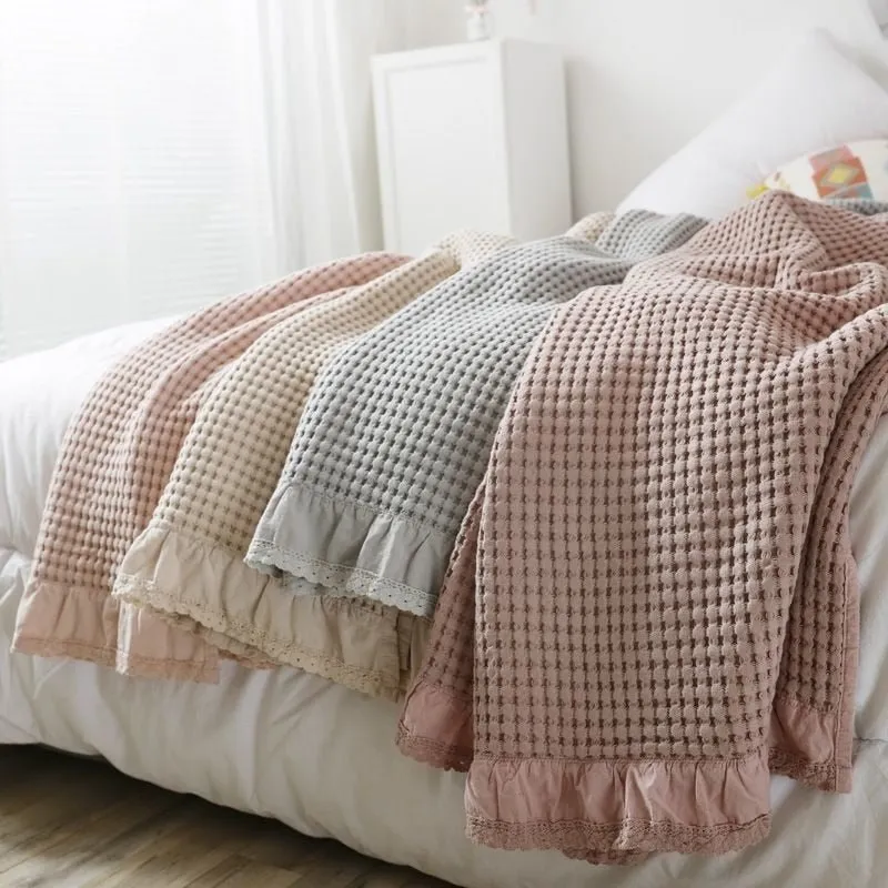Cozy Jacquard Knitted Cotton Blanket