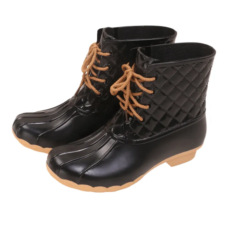 Women Rain Waterproof Non-slip Cotton Duck Boots
